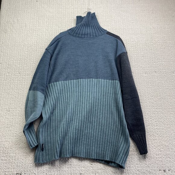 Y2K FUBU Platinum Junkyard Jazz Fat Albert Mens XXL Knit Mock neck sweater Blue - Picture 13 of 16